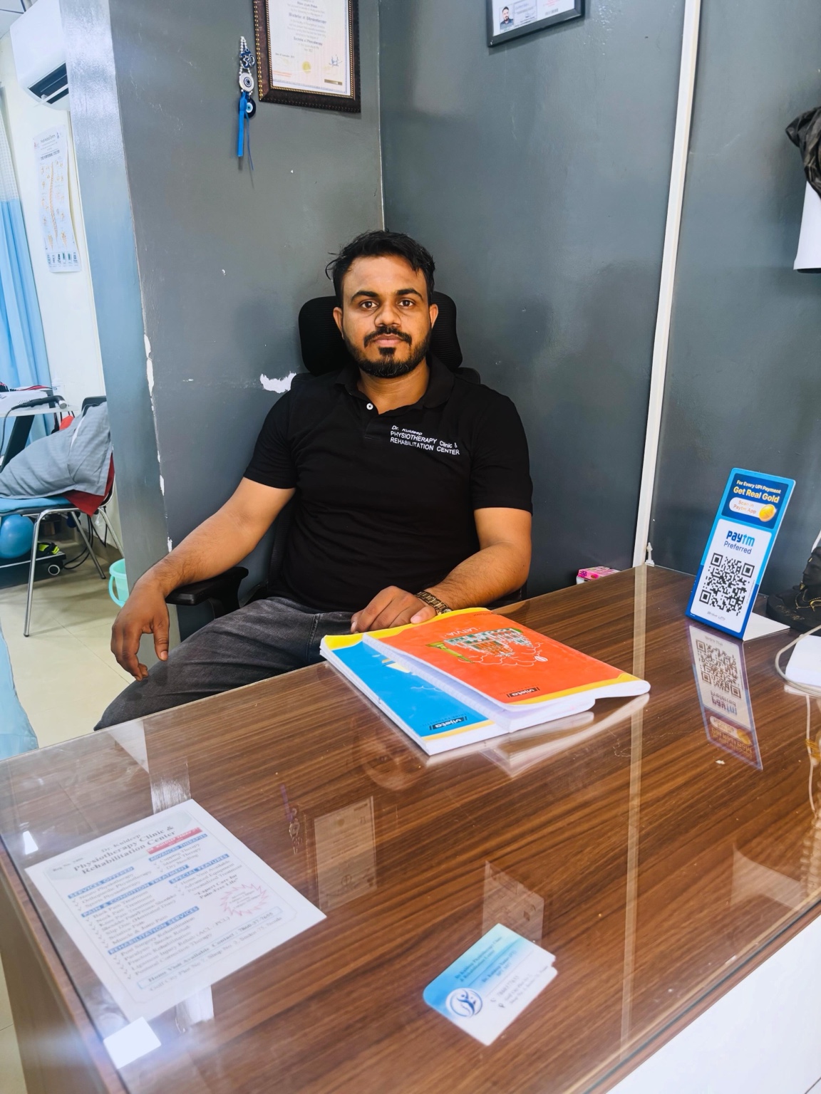 Dr Kuldeep at the clinic